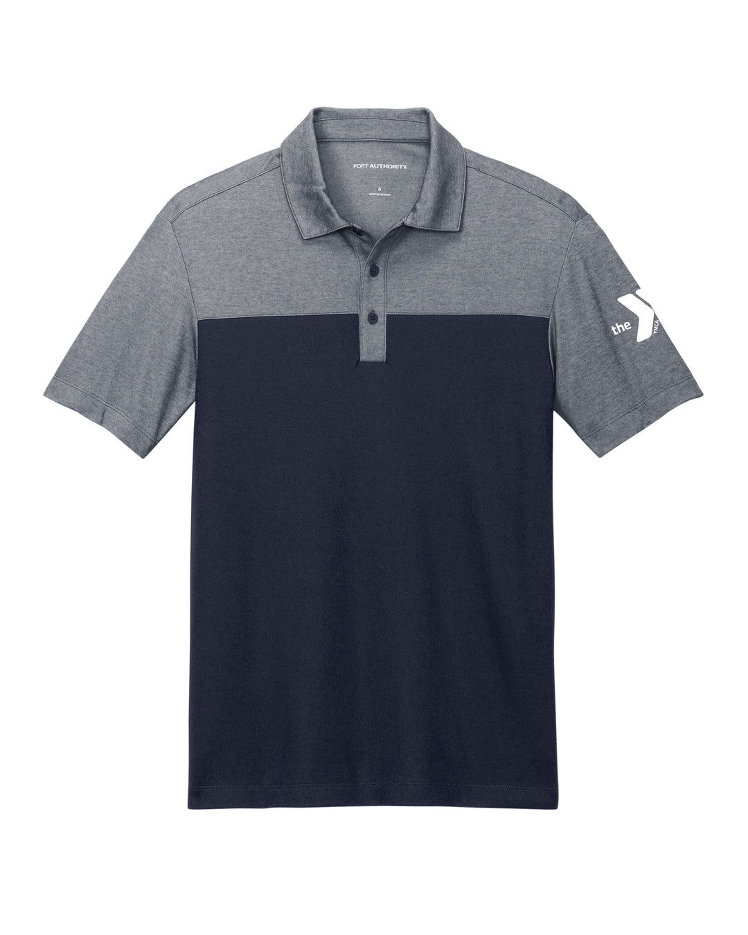Sleeve Embroidered Pique Blend Color Blocked Polo