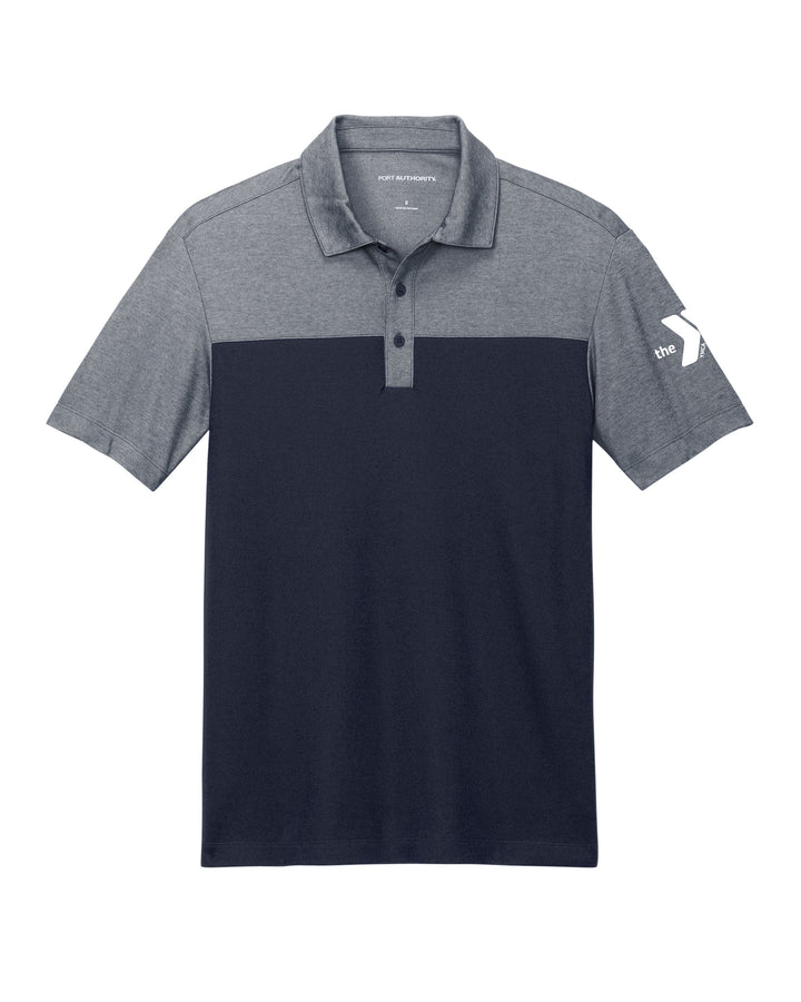 Sleeve Embroidered Pique Blend Color Blocked Polo