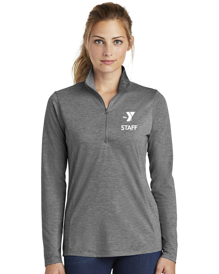 Ladies' Staff Triblend Performance Heathered 1/4 Zip
