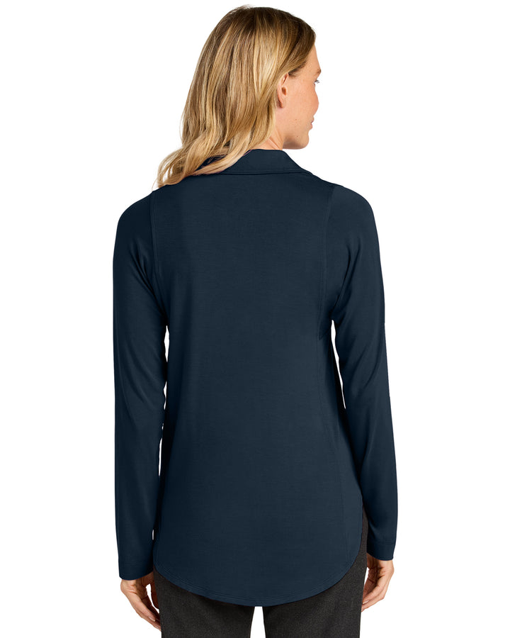 Ladies' Embroidered Luxe Knit Button Tunic