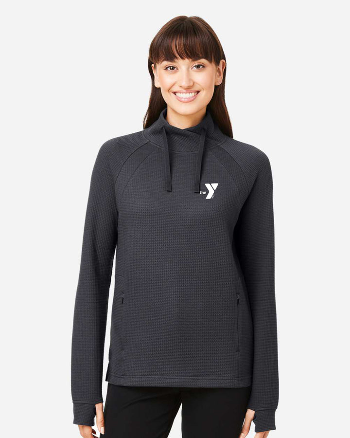 Ladies' Embroidered Waffle Pullover