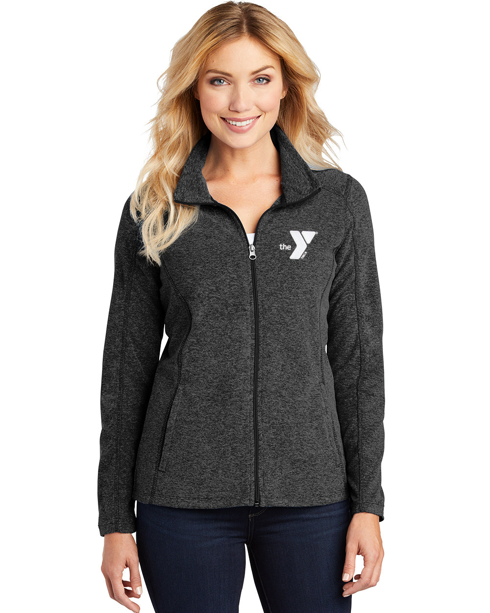 Ladies' Heathered Microfleece Full Zip - Main Image