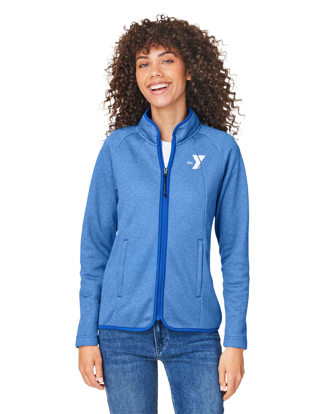Ladies' Heathered Stripe Full Zip