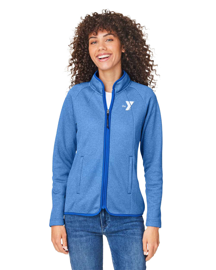Ladies' Heathered Stripe Full Zip