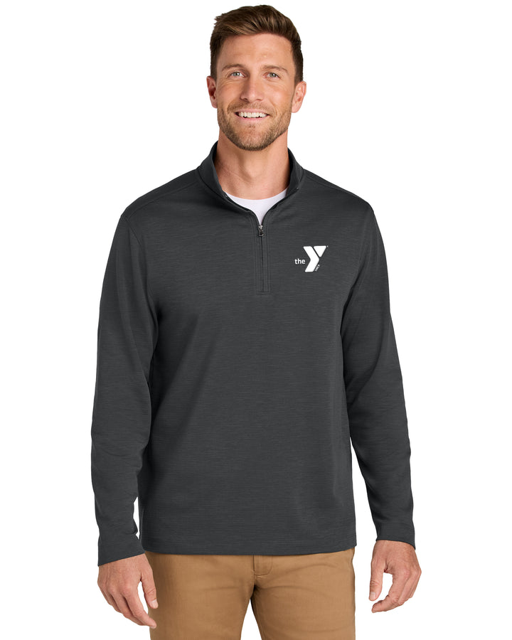 Embroidered Slub Blend Quarter Zip