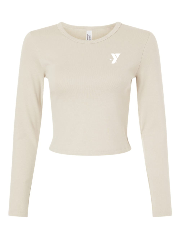 Ladies' Baby Rib Long Sleeve Cropped T