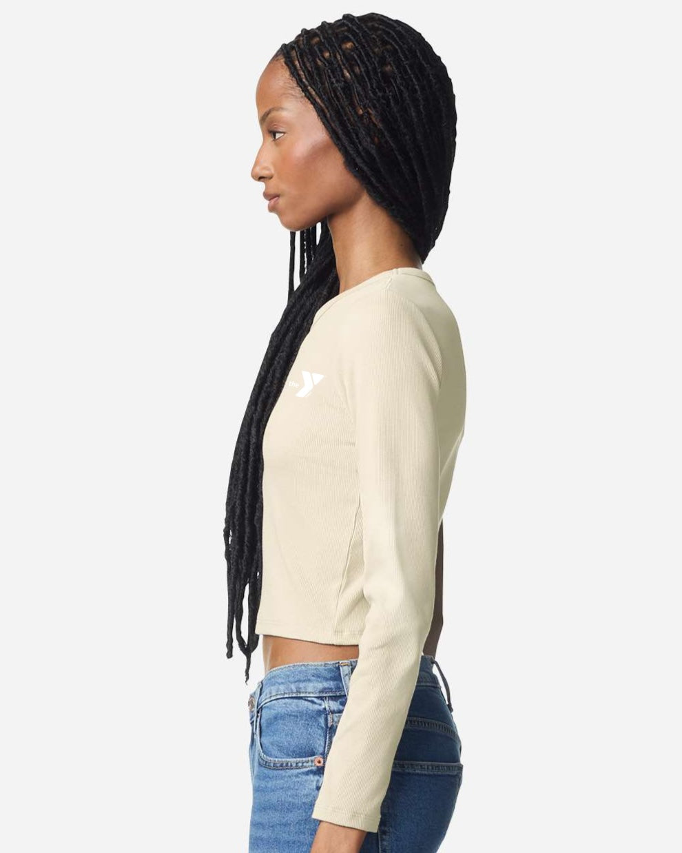 Ladies' Baby Rib Long Sleeve Cropped T