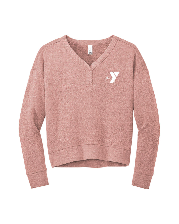 Ladies' Perfect Triblend Fleece V-Neck Sweatshirt