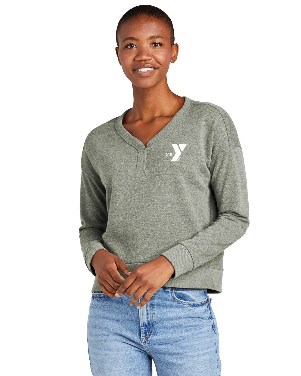 Ladies' Perfect Triblend Fleece V-Neck Sweatshirt